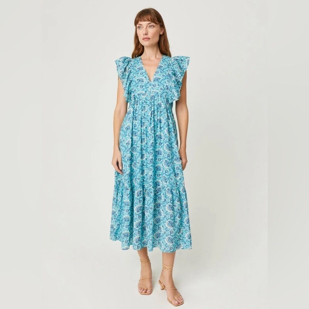 Rhode Tasha Dress aqua Lotus Mini Size 6